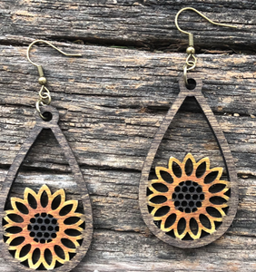 Sunflower Teardrop Dangle