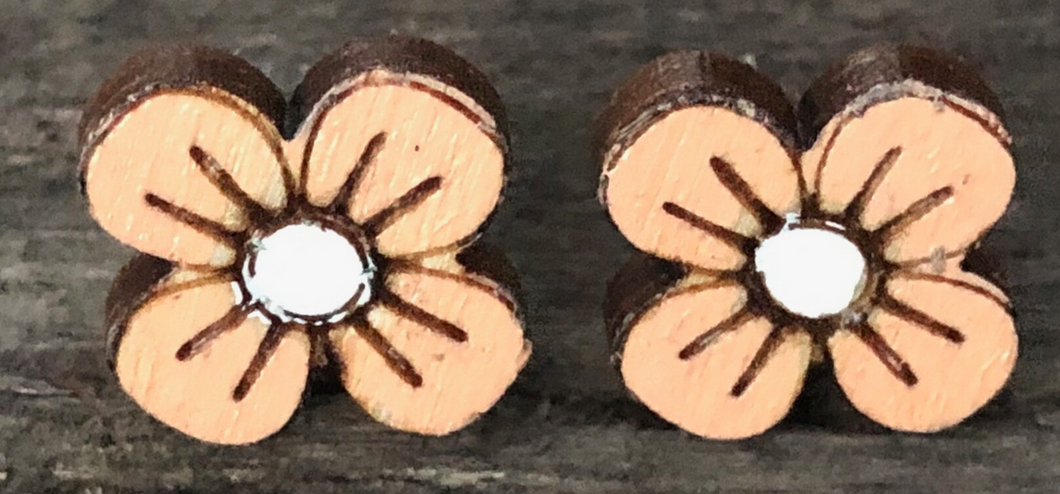 Peach Flower Stud