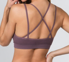 Load image into Gallery viewer, Smoky Purple Mesh Sports Bra
