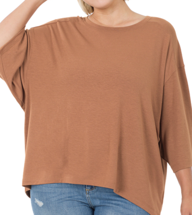 Mocha Plus Size Top