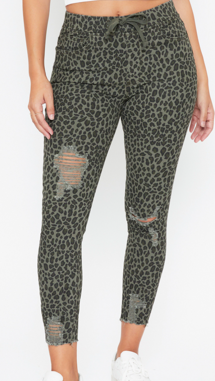 Olive Cheetah Joggers