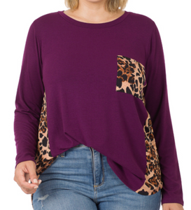 Plum Leopard Top