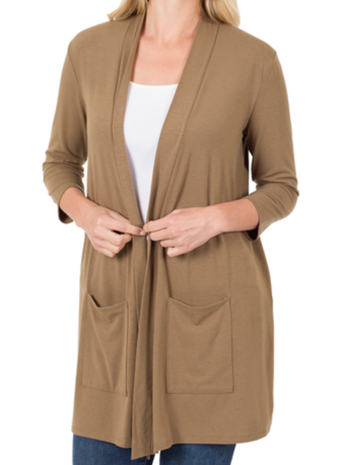 Mocha Basic Cardigan