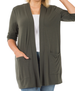 Ash Grey Basic Cardigan