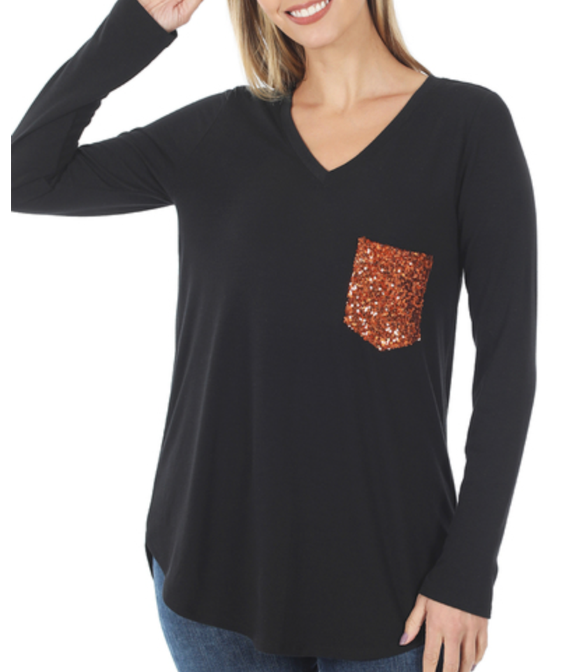 Black Sequin Long Sleeve