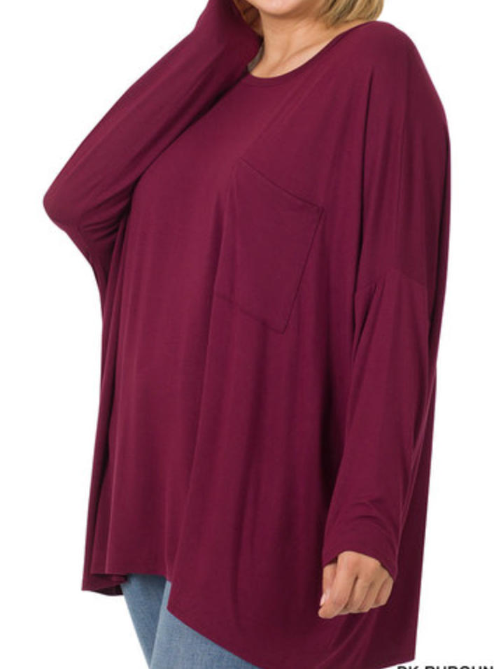 Burgundy Long Sleeve Top