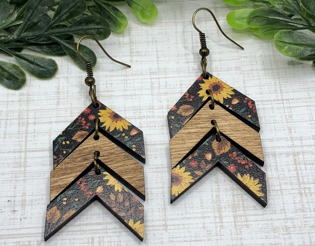 Sunflower Chevron Dangle