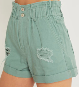 Green Denim Shorts!