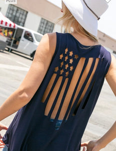 Navy Flag Tank Top