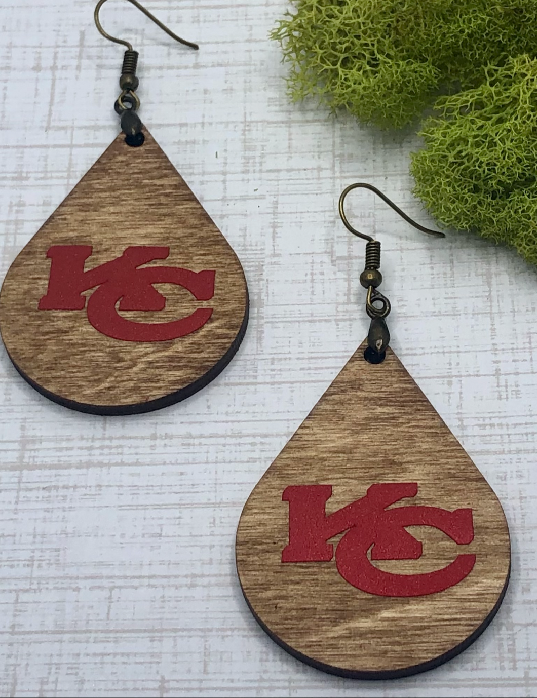 KC Wood Teardrop Dangle