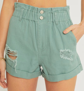 Green Denim Shorts!