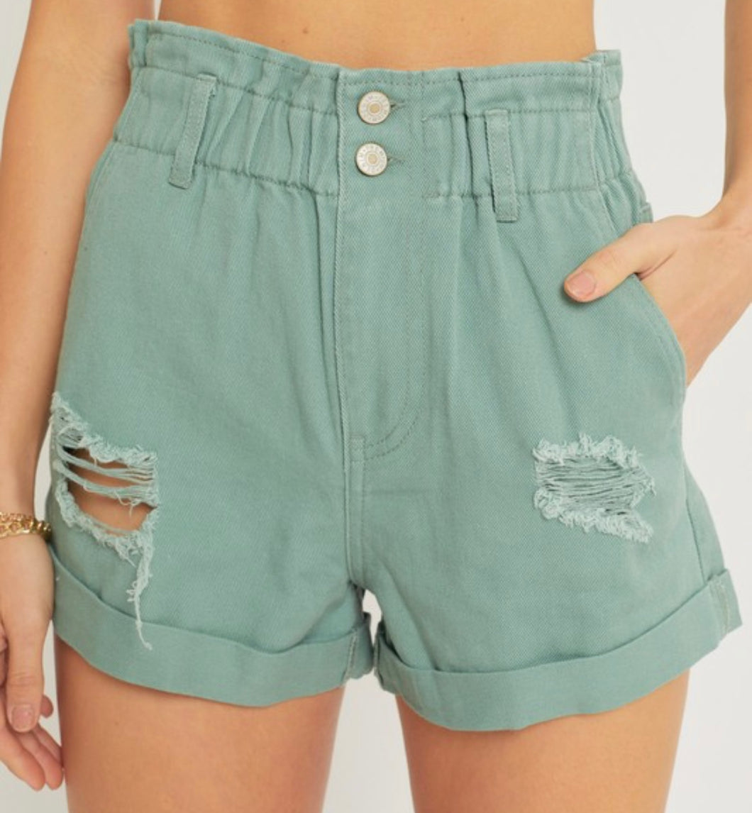 Green Denim Shorts!