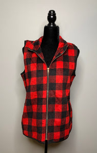 Red & Black Plaid Vest