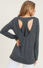 Load image into Gallery viewer, Charcoal Grey Knit Top With Back Detail
