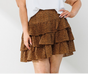 Brown Leopard Skirt