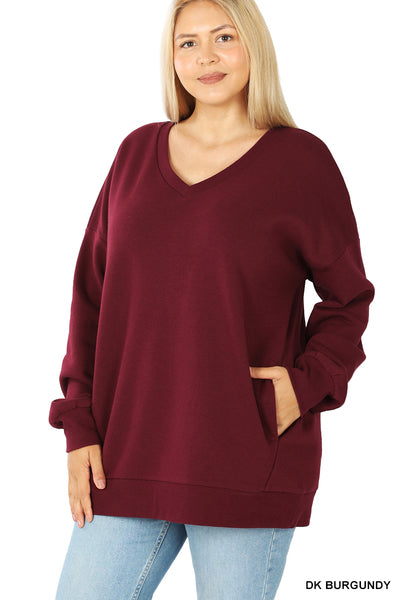 Dark Red Sweater, Plus Size